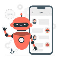 red chatbot assisting