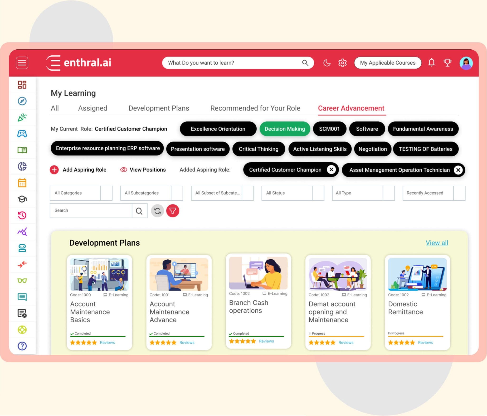 my learning dashboard