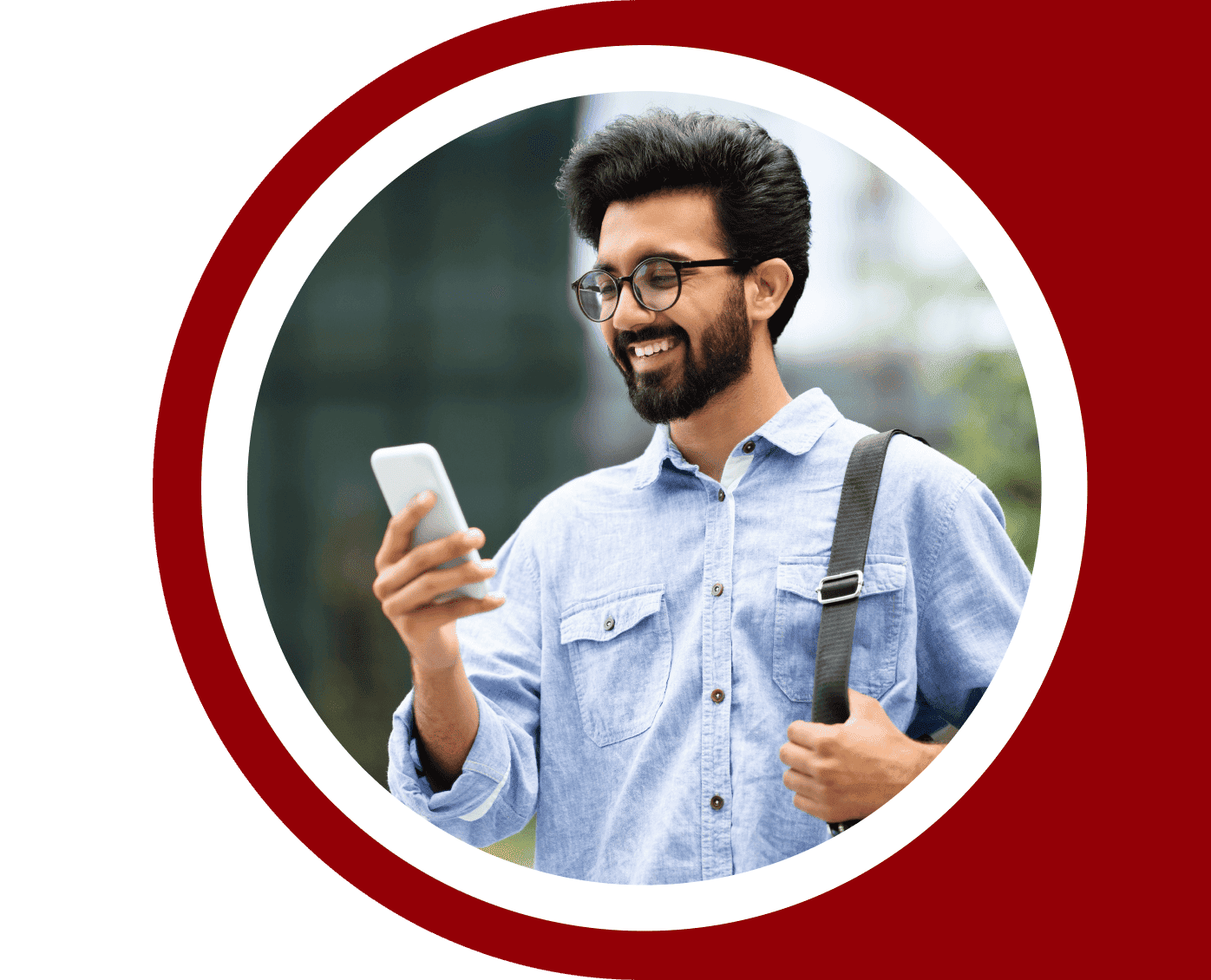 man standing with phone